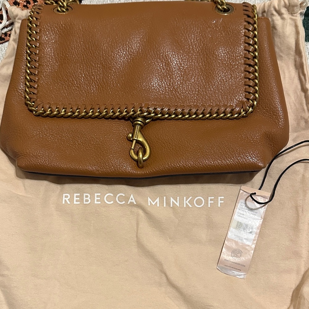 Rebecca Minkoff  Edie flap with woven shoulder chain adjustable cross body bag - Picture 9 of 10